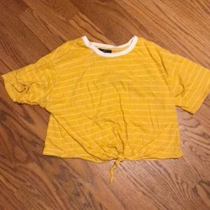 Forever 21 yellow and white strip top.